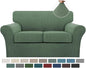 Turquoize 3 Piece Sofa Covers for 2 Cushion Couch Sofa Slipcover Soft Couch Cover for Dogs-Washable Sofa Furniture Covers with 2 Individual Cushion Covers, Jacquard Fabric (Loveseat, Loden Frost)