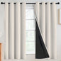 SimpleHome 100% Blackout Curtains for Bedroom,Thermal Insulated Grommet Window Drapes Room Darkening Cream Curtains for Living Room with Black Back,52 x 63 Inch,2 Panels