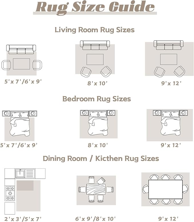 Area Rug 10x14 Washable Rug, Vintage Boho Medallion Rugs Non-Slip Soft Low Pile Large Distressed Rug Indoor Retro Carpet for Living Room Bedroom Dining Room Home Office (Brown, 10'x14')