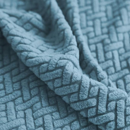 Sofa Covers Couch Covers for Sofa Pet Friendly Couch Cushion Covers Universal Sofa Covers Washable Stretch Slipcovers for Sectional Sofa (Texture Sea Blue, 2 Seats + Chaise Cover)