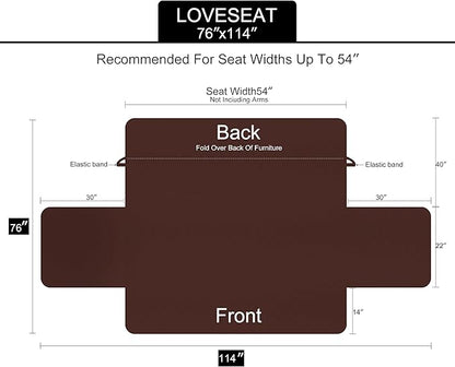 U-NICE HOME Loveseat Sofa Cover Reversible Couch Cover for Dogs Pets with Elastic Straps Water Resistant Furniture Protector for 2 Cushion Couch (Loveseat, Black/Grey)