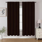 CUCRAF Blackout Curtains 63 inch Length 2 Panels Set, Rod Pocket Room Darkening Drapes for Bedroom Living Room, Insulated Thermal Light Blocking Window Curtain (W52 x L63 Inch, Chocolate)