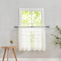 YJ YANJUN Vintage Lace Curtains Short 2 Panels Victorian Floral Farmhouse Cafe 30 inch Curtains for Basement, Kitchen, Bathroom, Laundry Room Small Window Privacy Rod Pocket 26" x 30" Cream