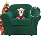 H.VERSAILTEX Rich Velvet Stretch 2 Piece Cover Chair Slipcover Sofa Cover Furniture Protector Couch Soft with Elastic Bottom Chair Couch Cover Width Up to 49 Inch (Chair, Vintage Green)