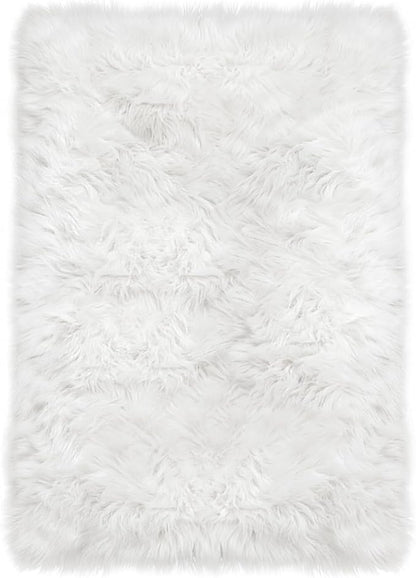 Latepis White Faux Fur Rug 3x5, Faux Sheepskin Rugs for Living Room, Fluffy Washable Rug for Bedroom Dorm Luxury Room Decor, Furry Rugs, Rectangle