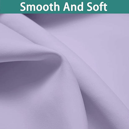 Yakamok 63 Inch Length 100% Blackout Curtains for Bedroom, 2 Thick Layers Thermal Insulated Grommet Total Blackout Drapes with Black Liner for Living Room (42Wx63L,Lilac, 2 Panels)
