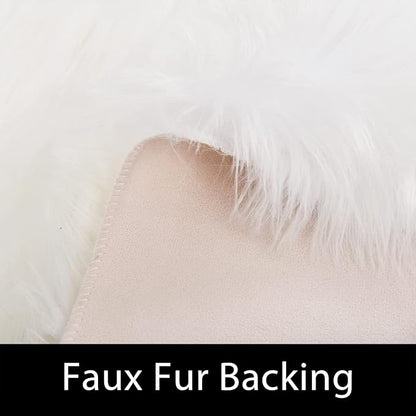 Latepis 2x6 White Runner Faux Fur Sheepskin Rug for Living Room Fluffy Washable Rug for Bedroom, Dorm, Luxury Room Decor, Fur Rugs, Rectangle