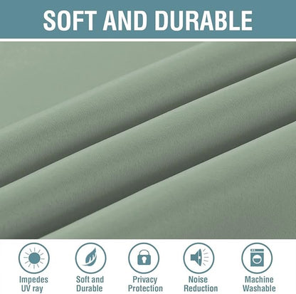 H.VERSAILTEX Blackout Curtain for Living Room Thermal Insulated Window Treatment Curtain 54 inch Length Energy Saving Solid Grommet Top Blackout Drape, One Panel, Sea Grass, 52" W x 54" L