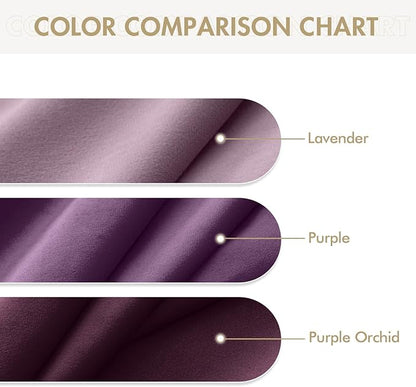 MIULEE Velvet Curtains Purple Orchid Elegant Grommet Thermal Insulated Soundproof Room Darkening Curtains/Drapes for Classical Living Room Bedroom Decor 52 x 96 Inch Set of 2