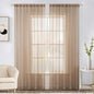 MIULEE 2 Panels Solid Color Sheer Window Curtains Elegant Window Voile Panels/Drapes/Treatment for Bedroom Living Room (54X90 Inches Brown)