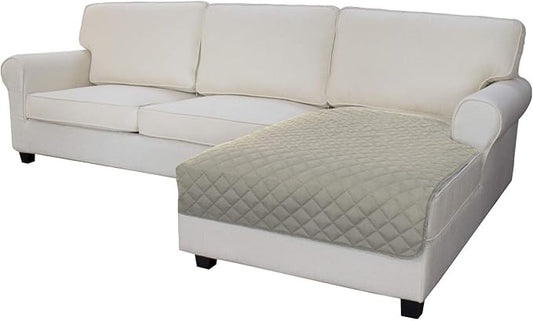 Easy-Going Sectional Couch Covers for Dogs L Shape Sofa Cover Reversible Sofa Slipcover Chaise Lounge Cover Furniture Protector Cover for Pets Dog Cat (42 x 52 inches, Beige/Beige)