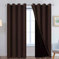 Yakamok Blackout Curtains 96 Inches Long,Blackout Curtain Panels for Bedroom, 2 Thick Layers Grommet Top Thermal Insulated Drapes with Black Liner for Living Room(52Wx96L, Chocolate Brown, 2 Panels)