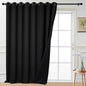 Yakamok 100% Blackout Thermal Insulated Grommet Curtains, Noise Reducing Barrier Panel for Sliding Glass Door, 2 Thick Layers Heat Full Light Blocking Patio Door Drapery, Black, W100 x L108, 1 Panel