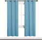 NICETOWN Thermal Insulated Curtains Blackout Draperies, Window Treatment Solid Grommet Room Darkening Drape Panels for Bedroom (Teal Blue, Set of 2, 34 by 72 inches Long)