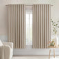 MIULEE Taupe Back Tab Blackout Curtains 63 Inch Length 2 Panels Set for Living Room Bedroom Privacy, Rod Pocket/Pinch Pleat Thermal Insulated Room Darkening Pleated Light Blocking Drapes