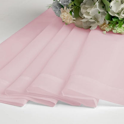 OVZME Blush Pink Sheer Curtains 36 inch Length 2 Panels Set, Light Filtering Voile Rod Pocket Short Window Curtians for Bathroom Living Room Farmhouse Small Windows, Each 42Wx36L Inches