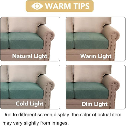 H.VERSAILTEX Super Stretch Individual Seat Cushion Covers - Sofa & Couch Cushion Slipcover Sets - Thick Jacquard Textured Twill Fabric (3 Piece XL, Sage)