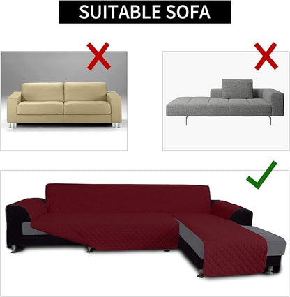 Easy-Going Sofa Slipcover L Shape Sofa Cover Sectional Couch Cover Furniture Protector Mat for Pets Dog Cat (Large,Christmas Red/Christmas Red)