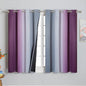 Purple and Grey Blackout Curtains 45 Inches Long,Ombre and Wavy Line Pattern 100% Blackout Curtains for Bedroom,Full Light Blocking Grommet Thermal Insulated Drapes for Kids Room, 52x45 Inch, 2 Panels