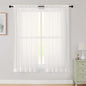 Sheer Ivory Curtains for Bedroom Living Room 63 Inch Length 2 Panels, Airy Soft Light Filtering Sheer Dining Room Curtains, Modern Rod Pocket Drapes, Ivory, Each 42" Wx63 L Inches
