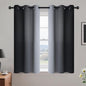 Yakamok Room Darkening Ombre Curtains 45 Inch Length, Black and Greyish White Thermal Insulated Gradient Color Curtains,Light Blocking Grommet Window Drapes for Bedroom,42 Inch Width,2 Panels