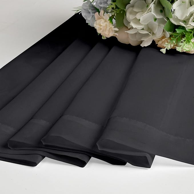 OVZME Black Sheer Curtains 78 Inches Long 2 Panels - Soft Light Filtering Window Sheer Panels for Living Room/Bedroom, Top Dual Rod Pocket, 1 Pair, Each 42Wx78L Inches
