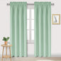 DWCN Blackout Curtains Room Darkening Thermal Insulated Bedroom Curtains Window Curtain Panels, 38 x 84 inches Long, Set of 2 Light Green Rod Pocket Drapes