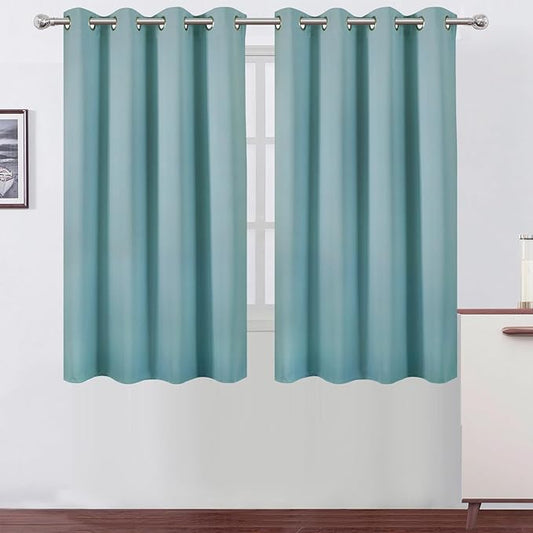LEMOMO Stone Blue Thermal Blackout Curtains/52 x 54 Inch/Set of 2 Panels Room Darkening Curtains for Bedroom