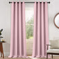 Yakamok Light Blocking Window Blackout Curtains Thermal Insulated Room Darkening Drapes for Bedroom,Solid Grommet Top Window Panels, 52x108 Inch, Pink, One Pair