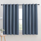 NICETOWN Thermal Insulated Curtains Blackout Draperies, Window Treatment Solid Grommet Room Darkening Drape Panels for Bedroom (Stone Blue, Set of 2, 70 by 63 inches Long)