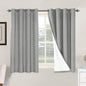 H.VERSAILTEX Linen Blackout Curtains 54 Inches Long 100% Blackout Thermal Insulated Textured Linen Look Curtain Draperies Anti-Rust Grommet, Energy Saving with White Liner, 2 Panels, Dove Gray