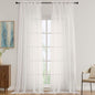 OVZME Ivory Sheer Curtains 120 Inches Long 2 Panels Set, 59 Inch Extra Wide Soft Airy Lightweight Sheer Ivory Curtains for Living Room, Farmhouse Voile Filmy Rod Pocket Drapes, 59Wx120L Inches