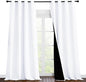 NICETOWN Full Shading Cold Blocking Curtains for Windows, Super Heavy-Duty Black Lined Blackout Curtains for Bedroom, Privacy Assured Window Treatment (White, Pack of 2, 55 inches W x 96 inches L)