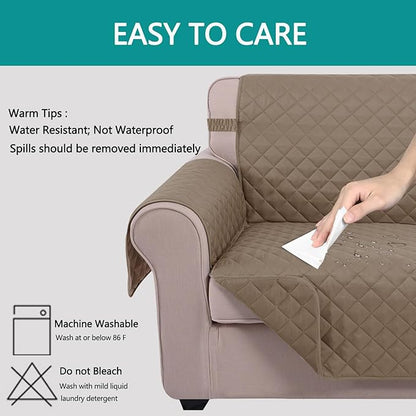 U-NICE HOME Reversible Futon Cover Sofa Slipcover Armless Furniture Protector Couch Cover Water Resistant, Taupe/Taupe