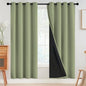 SimpleHome 100% Blackout Curtains for Bedroom,Thermal Insulated Sage Grommet Window Drapes Room Darkening Curtains for Living Room with Black Back,52 x 72 Inch,2 Panels