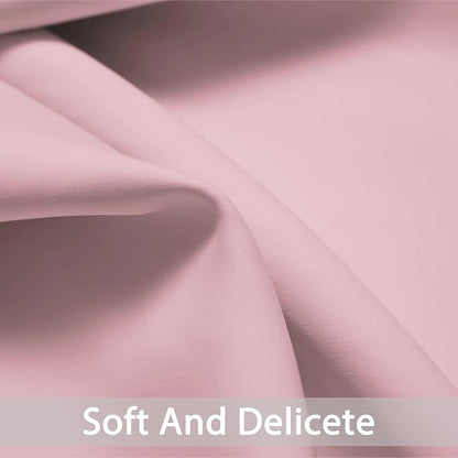 Yakamok Light Blocking Window Blackout Curtains Thermal Insulated Room Darkening Drapes for Bedroom,Solid Grommet Top Window Panels, 62x84 Inch, Pink, One Pair