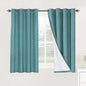 H.VERSAILTEX Linen Blackout Curtains 54 Inches Long 100% Absolutely Blackout Thermal Insulated Textured Linen Look Curtain Draperies Anti-Rust Grommet, Energy Saving with White Liner, 2 Panels, Teal