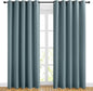 NICETOWN Blackout Greyish Blue Curtains for Sliding Glass Door 2 Panels - Thermal Insulated Grommet Room Darkening Window Drapes Sound Reducing Room Dividers for Living Room (2 Panels, W66 x L84)