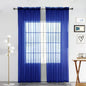 SpaceDresser Sheer Voile Window Treatment Rod Pocket Curtain Panels for Kitchen Bedroom Living Room Drapes Sunlight Filtering Privacy Semi Home Decor Assorted Colors Sizes (Sapphire, 52 W x 72 L)
