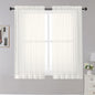 OWENIE Sheer Curtains Ivory, 45" Long Light Filtering Tiers for Kitchen, Bedroom, Short Panels Rod Pocket 2 Panels, Cafe Curtains Small Window, 42" W x 45" L