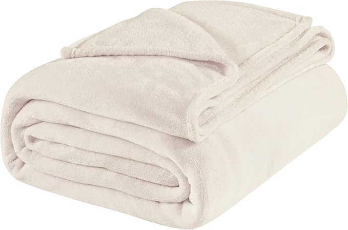 BEDELITE Fleece Blanket Beige Throw Blankets for Couch & Bed, Luxury Plush Cozy Fuzzy Blanket 50" x 60", Super Soft Warm Lightweight Throw Blanket for Travel Camping
