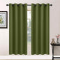 Yakamok Olive Green Blackout Curtains-Room Darkening Green Thermal Insulated Grommet Set of 2 Drapes for Bedroom Living Room, 52W x 72L,2 Panels
