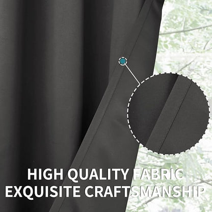 BGment Blackout Curtains - Grommet Thermal Insulated Room Darkening Bedroom and Living Room Curtain, Set of 2 Panels (52 x 63 Inch, Dark Grey)