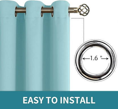 BGment Blackout Curtains - Grommet Thermal Insulated Room Darkening Bedroom and Living Room Curtains, Set of 2 Panels (46 x 72 Inch, Baby Blue)