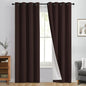 Yakamok 100% Blackout Curtain Panels 84 inches Cold and Light Blocking Drapes for Nursery, 2 Thick Layers Thermal Insulated Draperies (2 Pieces, 50 Wide Each Panel, Brown/White Backing)