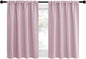 NICETOWN 2 Panels Blackout Curtains, Rod Pocket Thermal Insulated Drapes for Kitchen, Heavy Duty Small Window Treatment for Dorm Room, Studio Apartment, Basement (Baby Pink, W42 x L30)