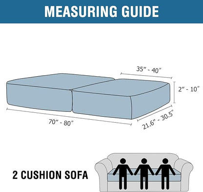 H.VERSAILTEX Velvet Stretch Couch Cushion Cover Plush Cushion Slipcover for Chair Loveseat Sofa Cushion Furniture Protector Seat Cushion Sofa Cover (2 Piece Large Sofa Cushion Covers, Mocha)