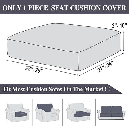 Couch Cushion Cover Seat Cushion Cover Stretch Armchair Cover Separate Sectional Sofa Slipcovers Furniture Protector(1 Piece for Seat or Sofa Backrest, Dark Grey)