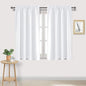 DWCN White Curtains for Living Room Thermal Insulated, 50% Light Blocking Curtains for Bedroom, Dining Room Window, W 52x L 45 Inch, Set of 2 Rod Pocket Curtain Panels