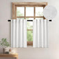 MIULEE White Curtains 36 Inch Length 2 Panels, Soft Thick Linen Textured Semi Sheer Light Filtering Kitchen Window Curtains Over Sink Small Tier for Bathroom Window Back Tab Rod Pocket